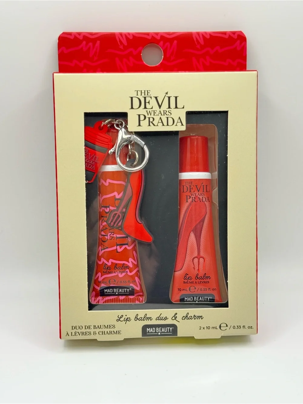 The Devil Wears Prada Lip Balm Duo & Charm Gift Set Mad Beauty NWT